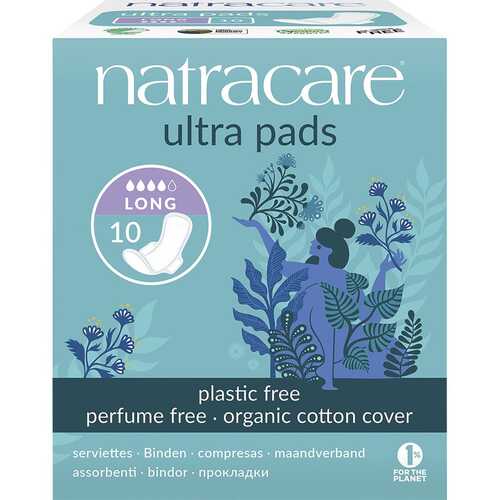 Long Ultra Natural Pads with Wings 10 Pk
