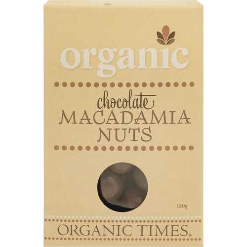 Organic Milk Chocolate Macadamias 150g