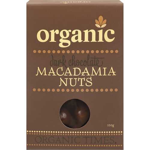 Organic Dark Chocolate Macadamias 150g