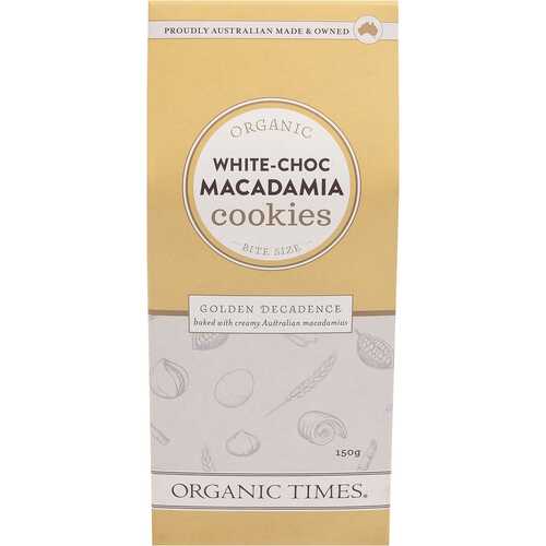 Organic White Choc Macadamia Cookies 150g