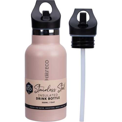 Insulated Stainless Steel Bottle (Straw Lid) - Rose 350ml