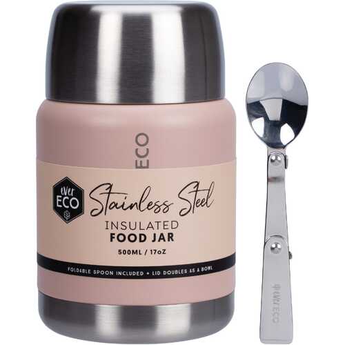 Insulated Stainless Steel Food Jar - Rose 500ml