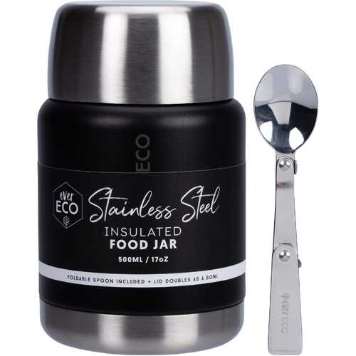 Insulated Stainless Steel Food Jar - Onyx 500ml