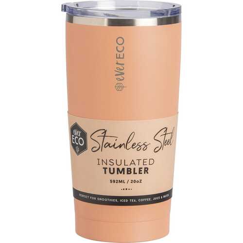 Insulated Stainless Steel Tumbler - Coral 592ml