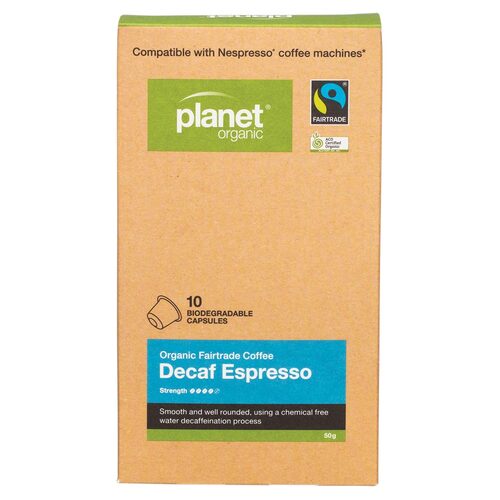 Organic Decaf Espresso Coffee Capsules x10