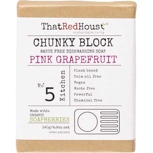 Chunky Block Dishwashing Soap - Grapefruit 140g