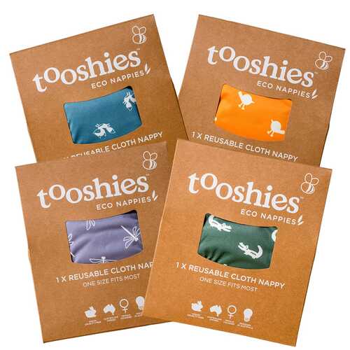 Reusable Nappies - Assorted Colours x4
