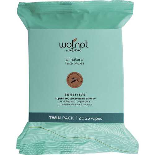 Natural Sensitive Face Wipes - Twin Pack (2x25)