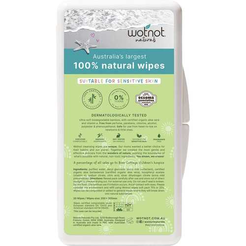 Natural Biodegradable Travel Wipes x20 (+Case)